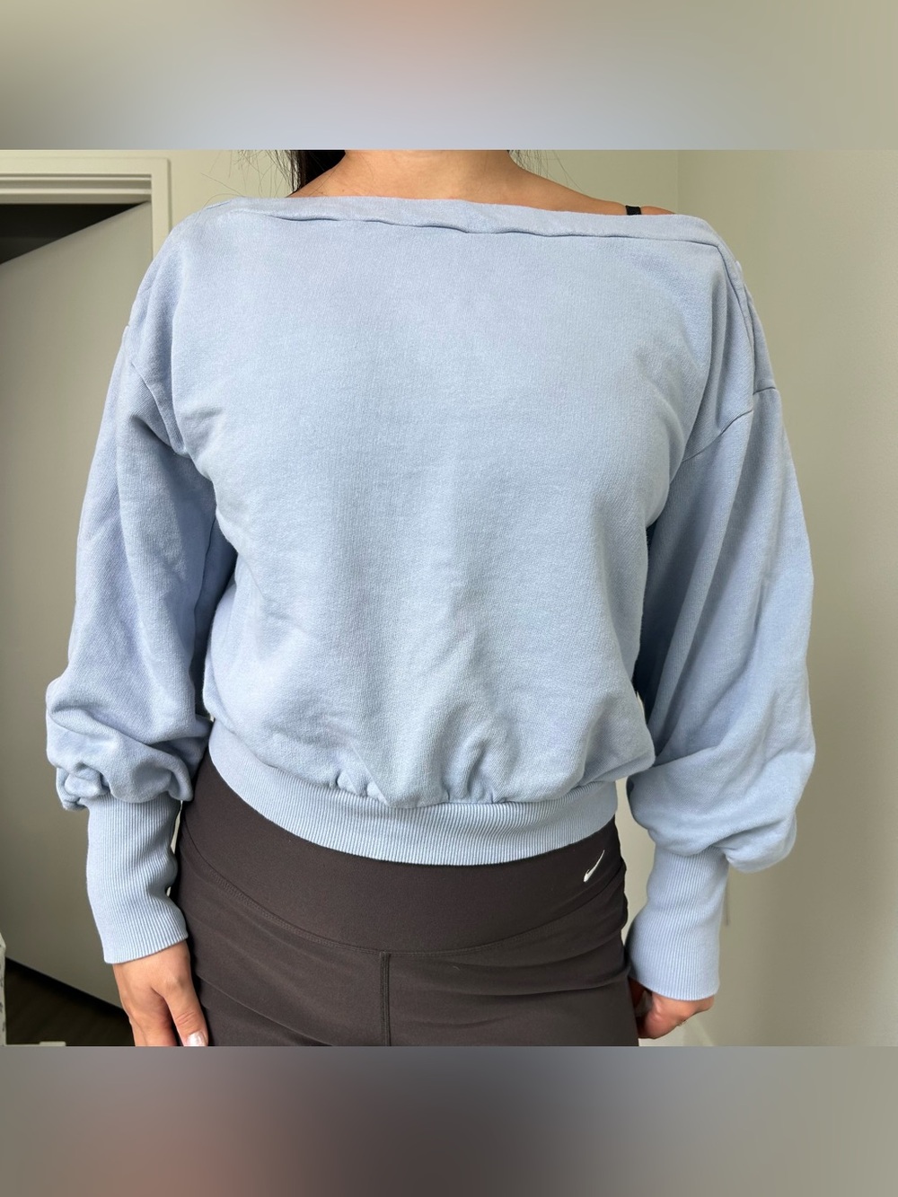 Maeve / Anthropologie Light Blue Off-Shoulder Women's Sweater - M